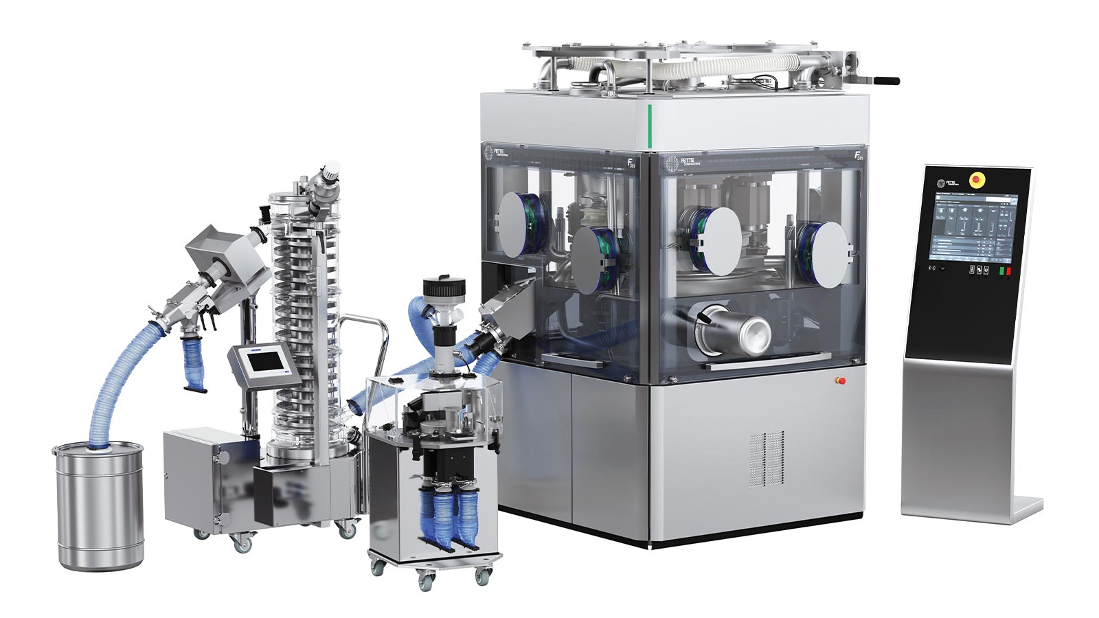 Tablettenpresse F30i mit Containment Option und Prozess Equipment
