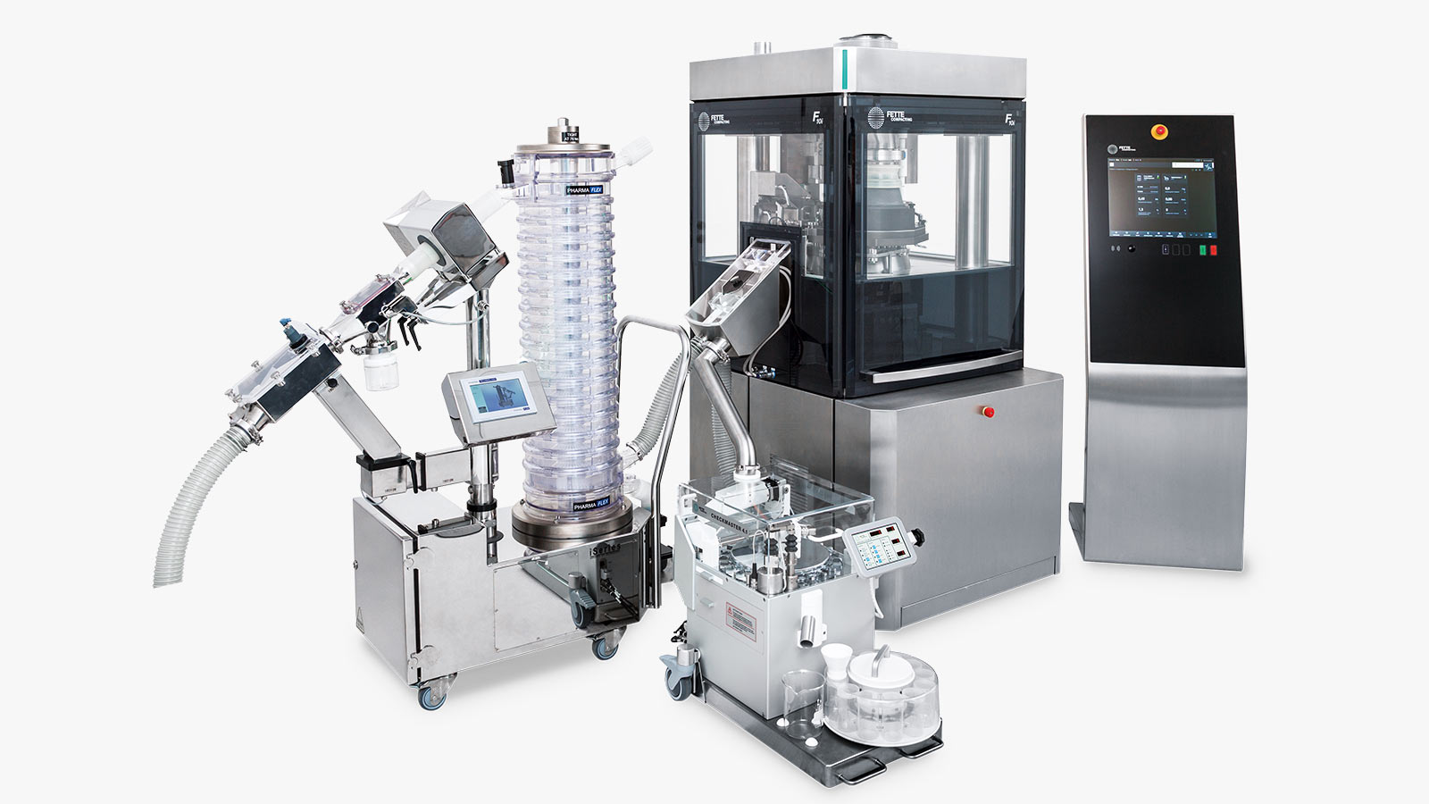 Tablettenpresse der neuen i Serie mit HMI und Prozess-Equipment